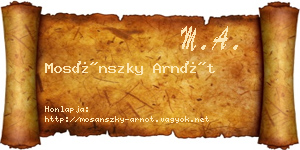 Mosánszky Arnót névjegykártya